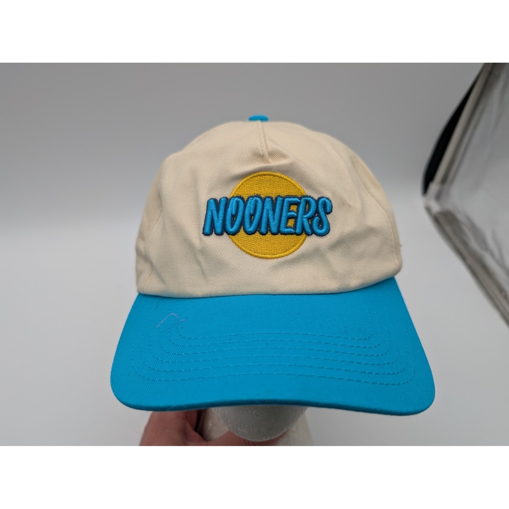 Barstool Sports Nooners Snapback Hat Tan Blue Cotton Adjustable Baseball Cap